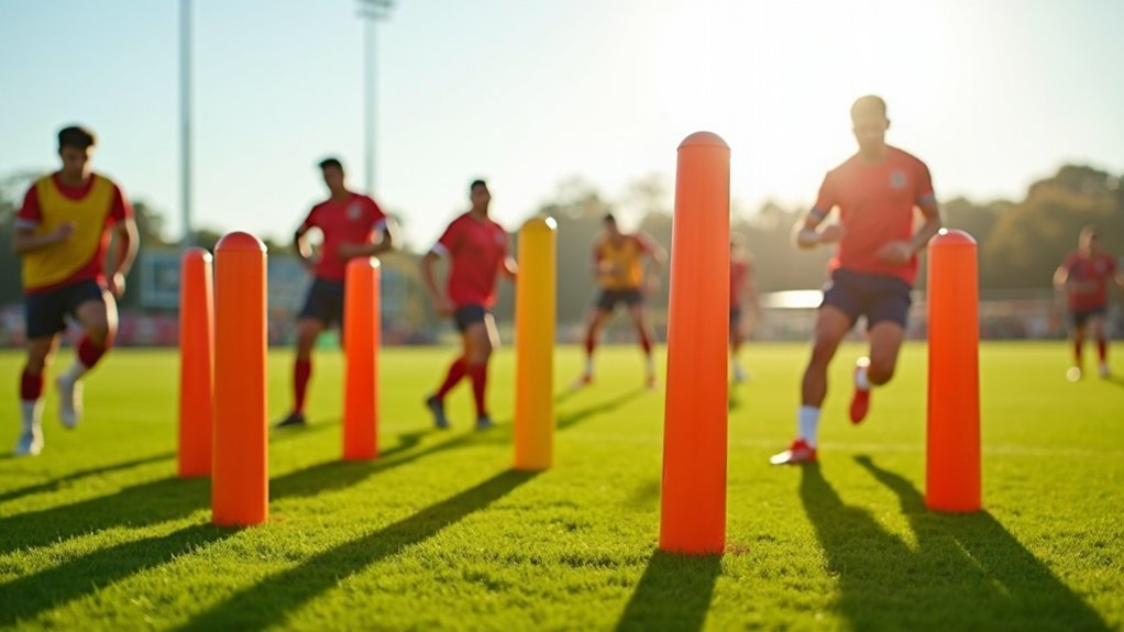football training blocking dummies